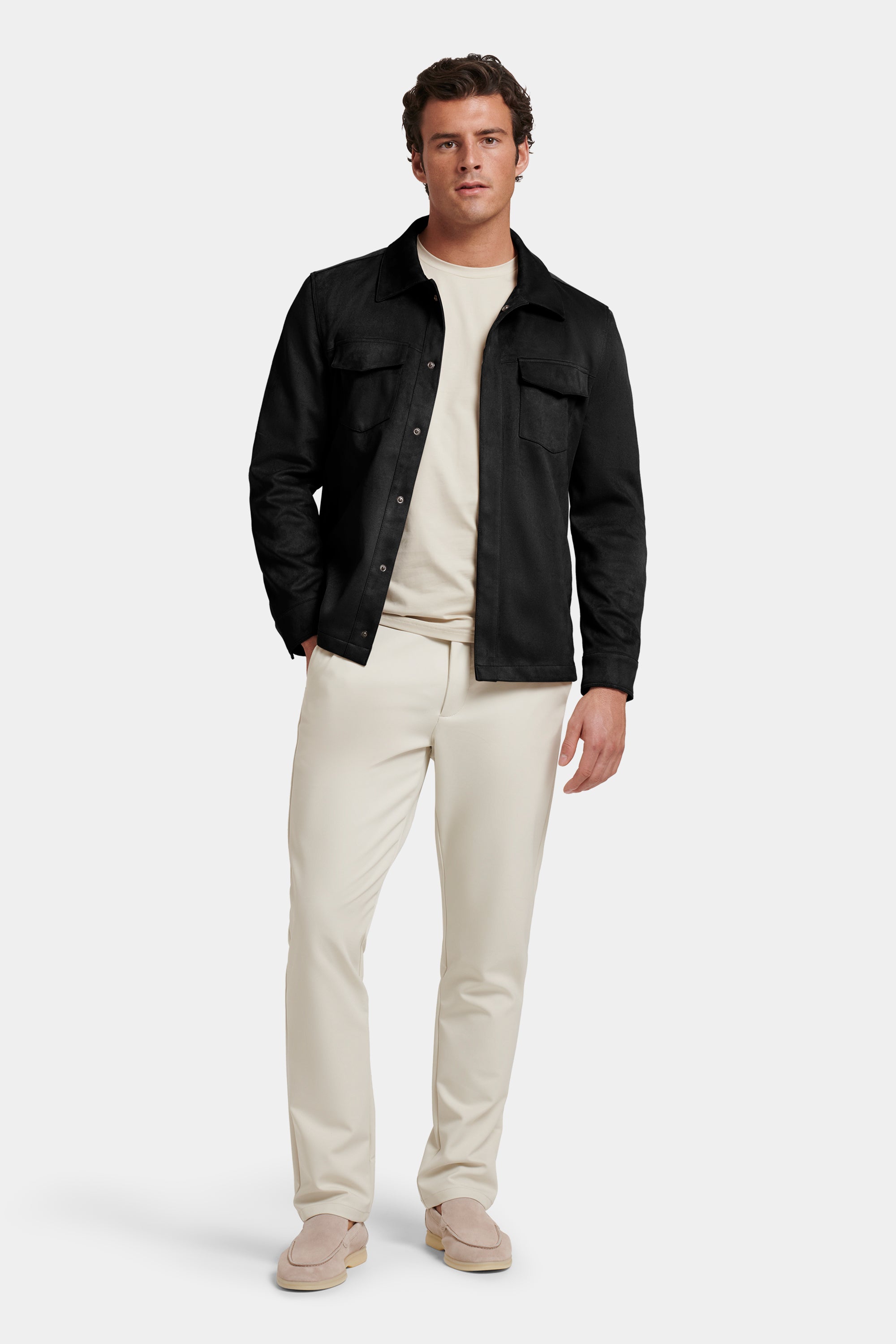 THE PIO FAUX SUEDE OVERSHIRT