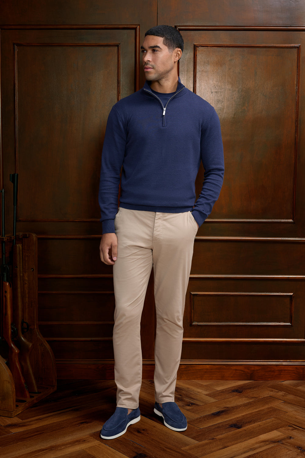 THE SANTONI QUARTER ZIP SWEATER