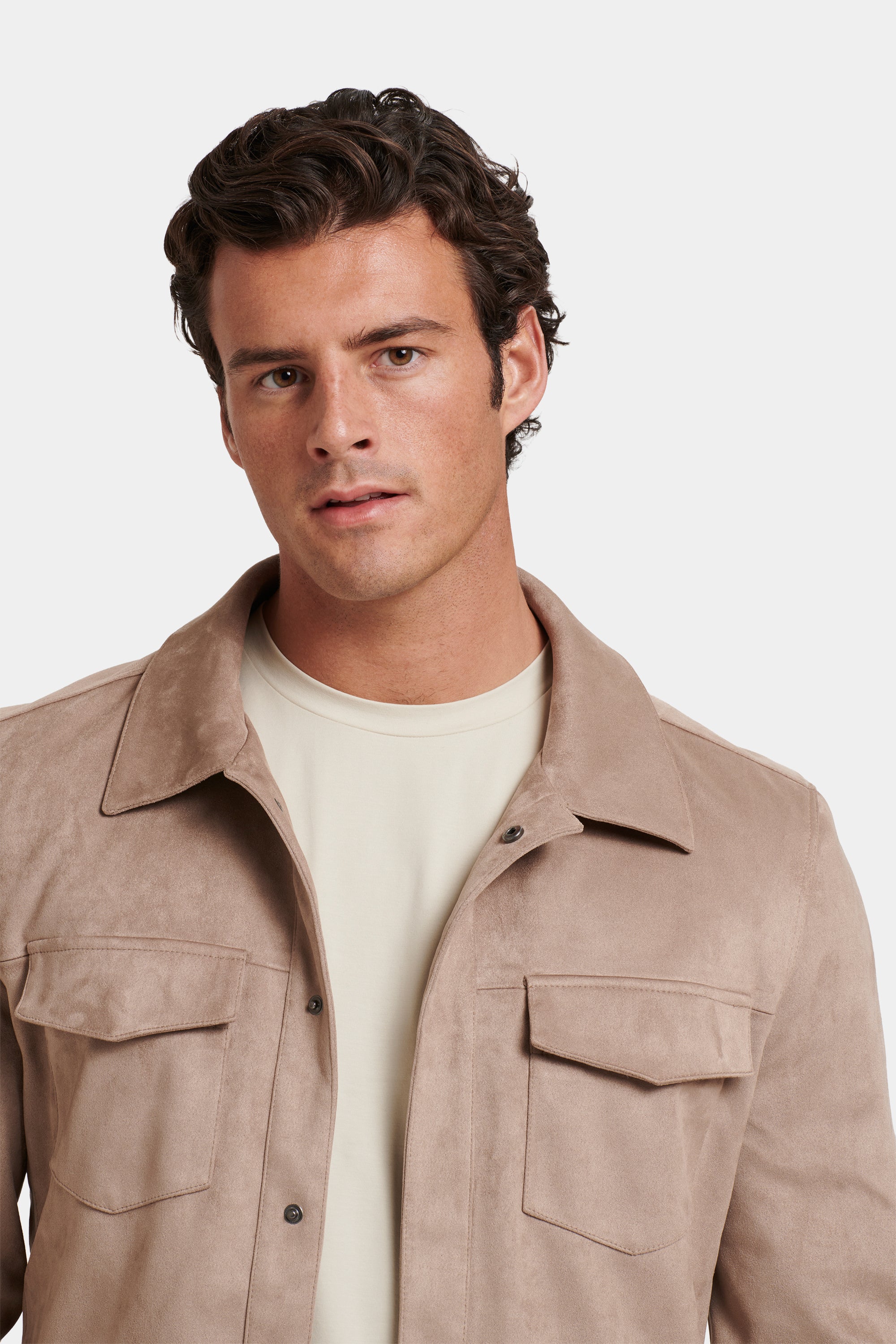 THE PIO FAUX SUEDE OVERSHIRT