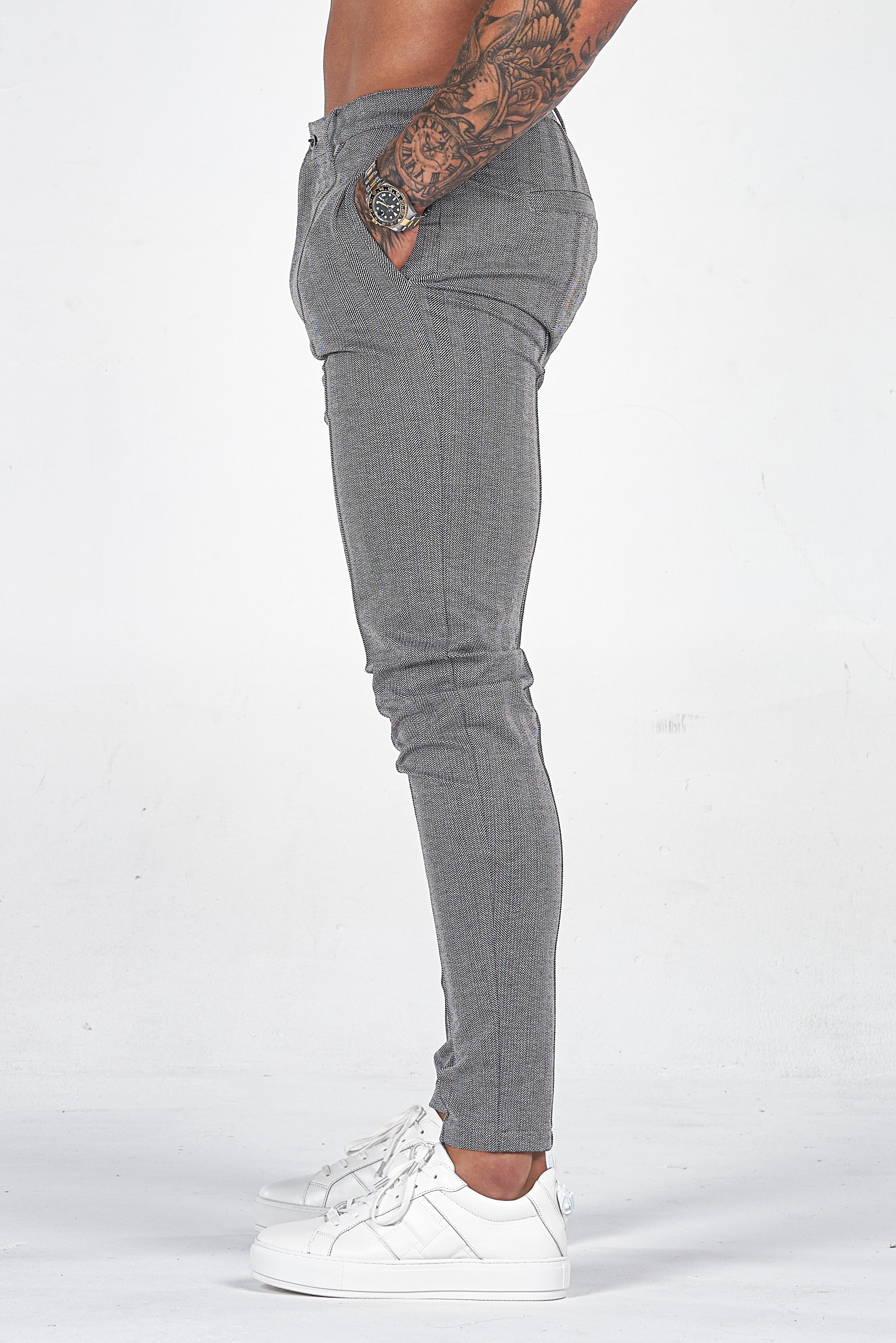 THE CHEVRON TROUSERS - GREY