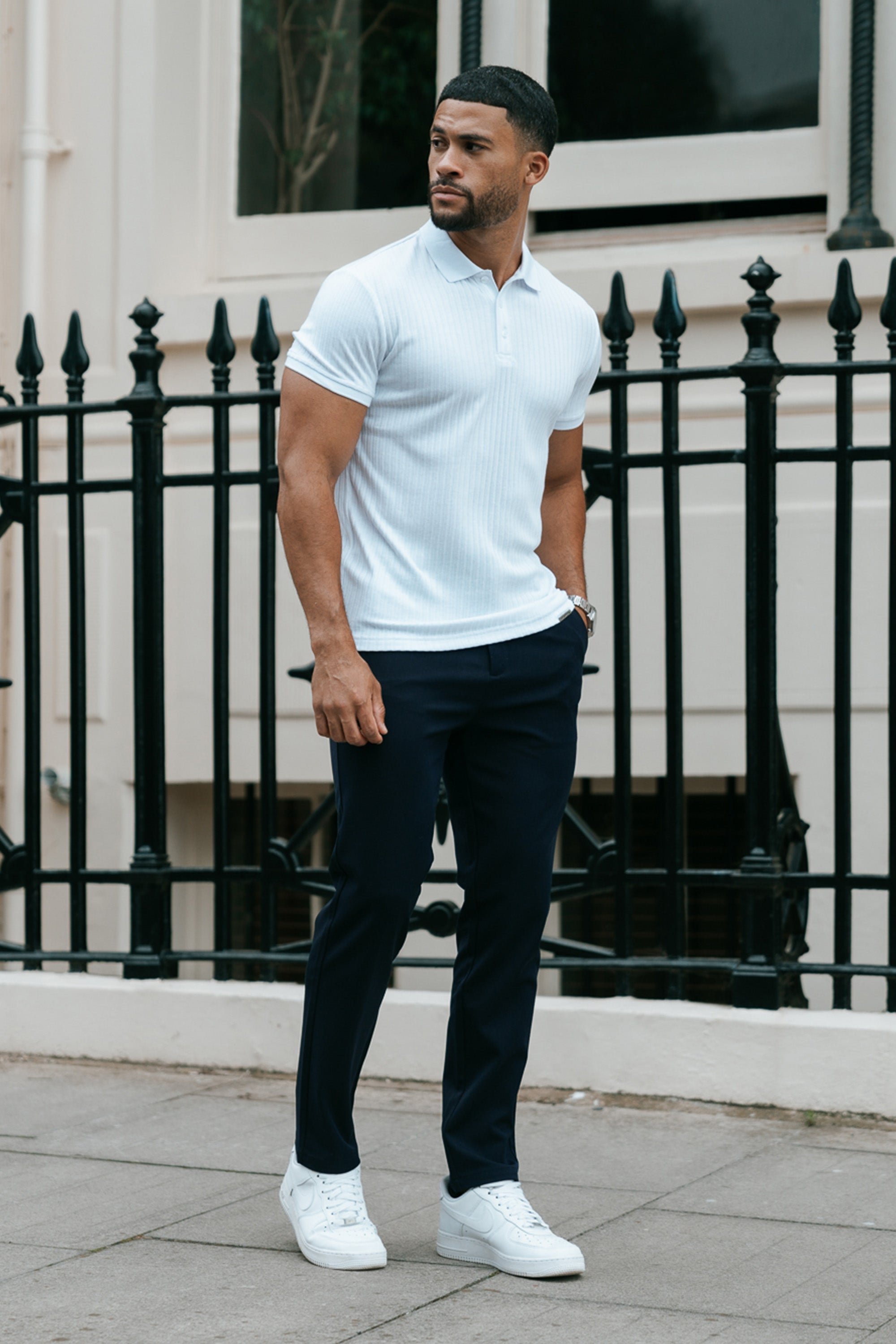 THE RIBBED LONGSLEEVE POLO